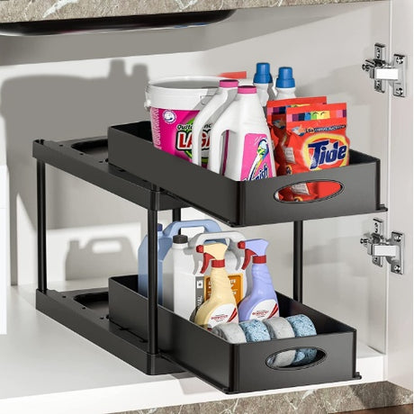 Dual Sliding Under Sink Cabinet Organizer Shopway.