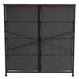 4 Tier Wide Drawer Dresser Storage Unit with 8 Easy Pull Fabric Drawers and Metal Frame Wooden Tabletop for Closets Nursery Dorm Room Hallway Gray Shopway.