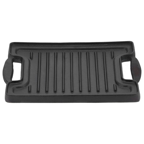 Cast Iron DoubleSided Grill Steak Griddle Plate with Rectangular Grill Press Barbecue Tool Shopway.