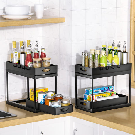 Dual Sliding Under Sink Cabinet Organizer Shopway.