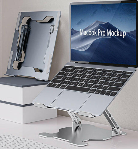 Adjustable Laptop Stand Portable Computer Stand Aluminum Alloy Laptop Riser Compatible Laptop Stand Holder - Shopway