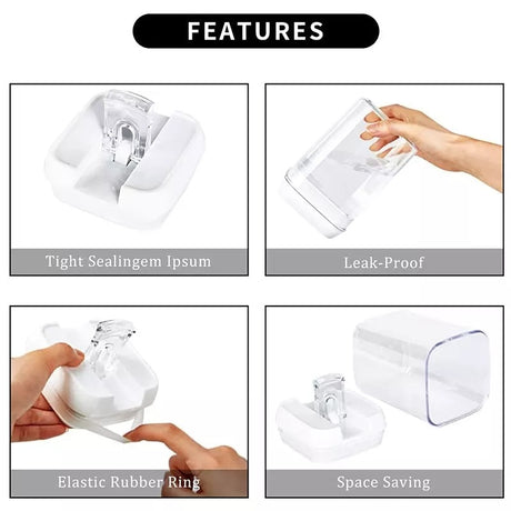 6pcs Set Easy Lock Food Storage Containers For Flour And Sugar Storage Shopway.