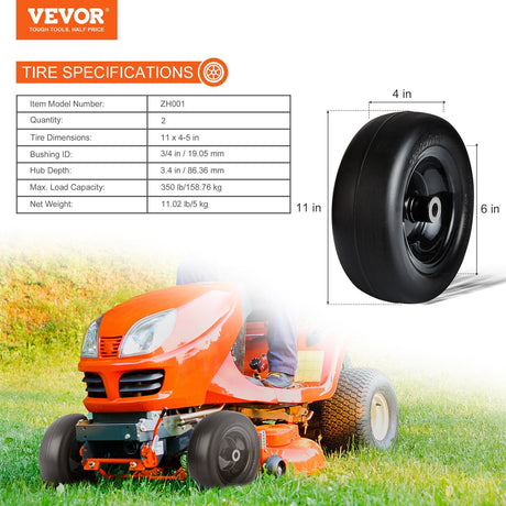 VEVOR Lawn Mower Tires With Rim, Tubeless Tractor Tires Shopway.