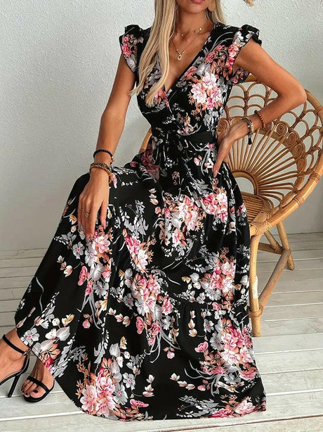 Black Floral Dress Flower Print Shopway.