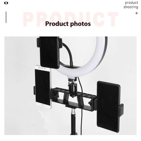 Cross Bar Tray Storage Rack With Microphone Beauty Fill Light Photography Floor Mobile Phone Bracket - Shopway