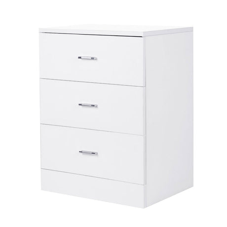 Modern Design 3-drawer Nightstand Glossy White Shopway.