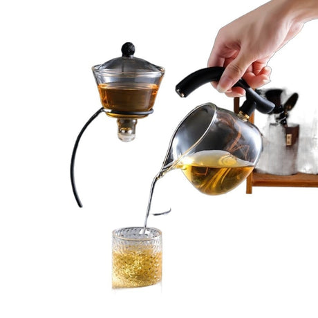 Glass Automatic Tea Set Household Anti-scald Magnetic Teapot Shopway.