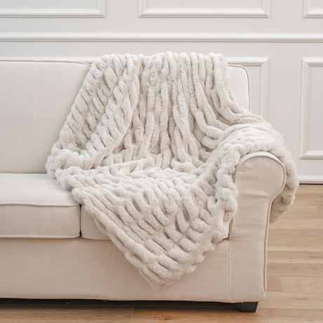 Sofa Blanket Soft Upholstery Blanket Stretch Rabbit Fur Tie-dye Shopway.