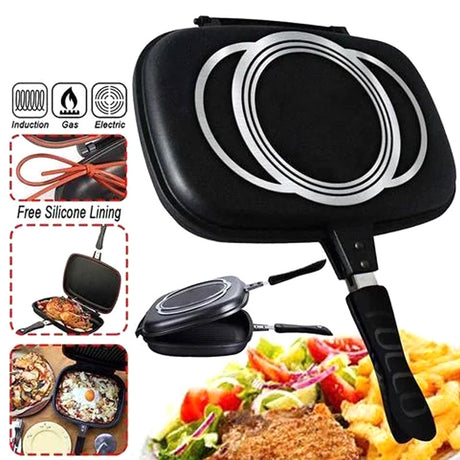 Portable And Durable Double-sided Grill Pan For Frying Shopway.