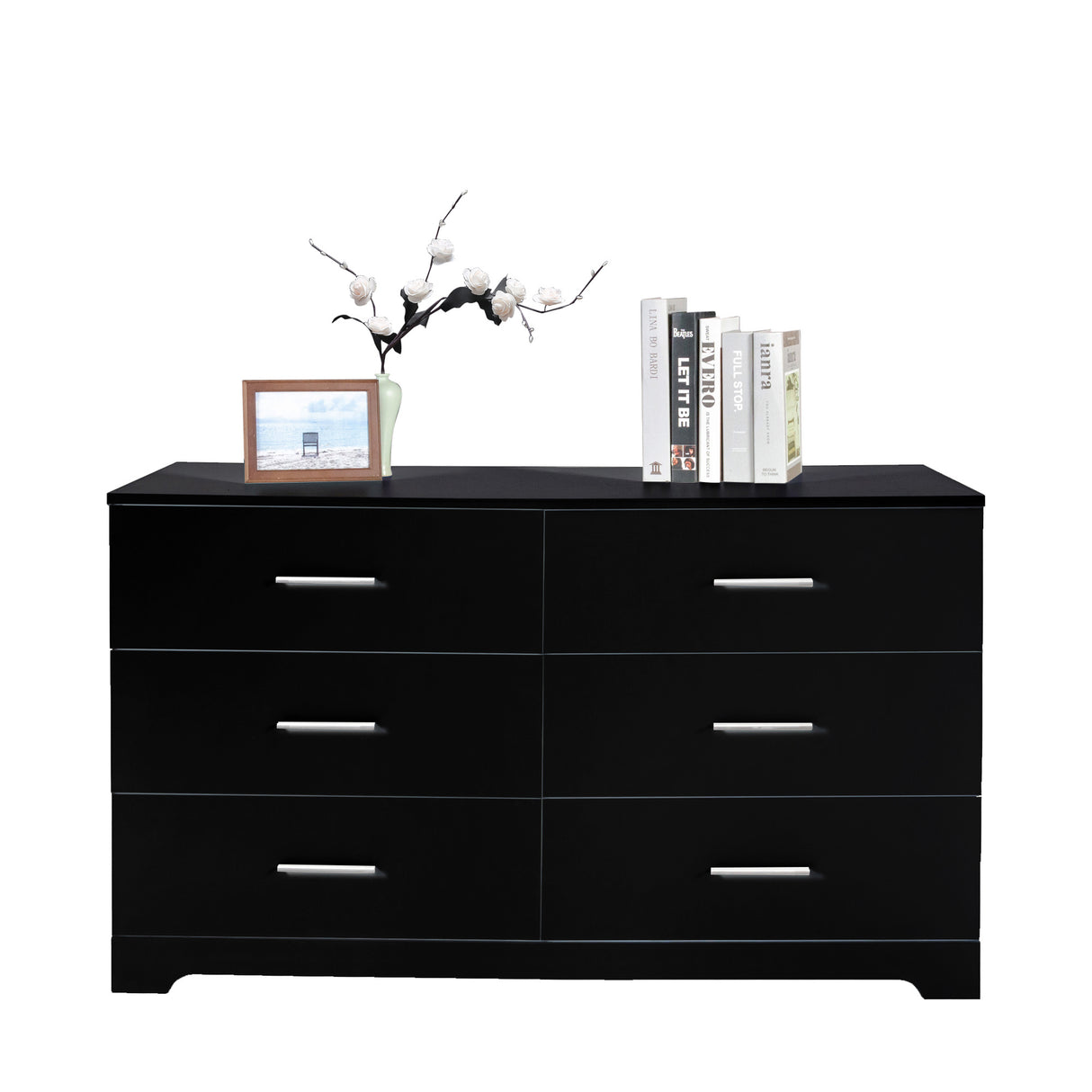 Black Particle Board With Triamcinol, Six Drawer Cabinet Shopway.