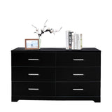 Black Particle Board With Triamcinol, Six Drawer Cabinet Shopway.