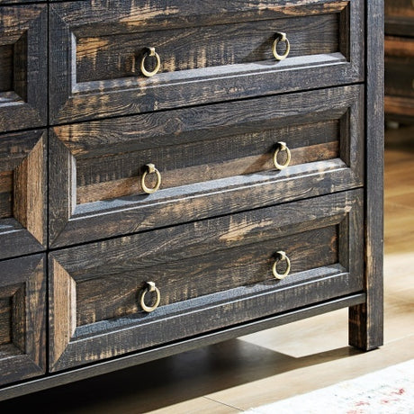 Fiberboard Farmhouse 6-Drawer Bedroom Dressing Table Shopway.