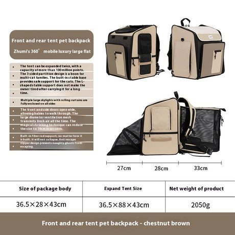 Pet Cat And Dog Tent Large Capacity Portable Breathable Backpack Cat Bag Shopway.