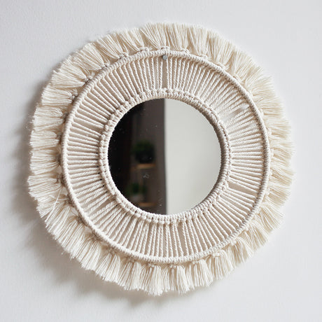 Rope Woven Tapestry Bedroom Wall Hanging Mirror Shopway.