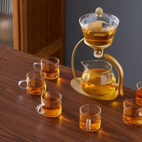 Glass Automatic Tea Set Household Anti-scald Magnetic Teapot Shopway.