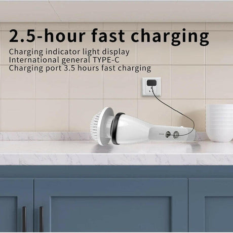 7 In 1 Wireless Electric Cleaning Brush Multifunctional Adjustable Handled Cleaning Brush For Kitchen Bathroom Fish Tank Shopway.