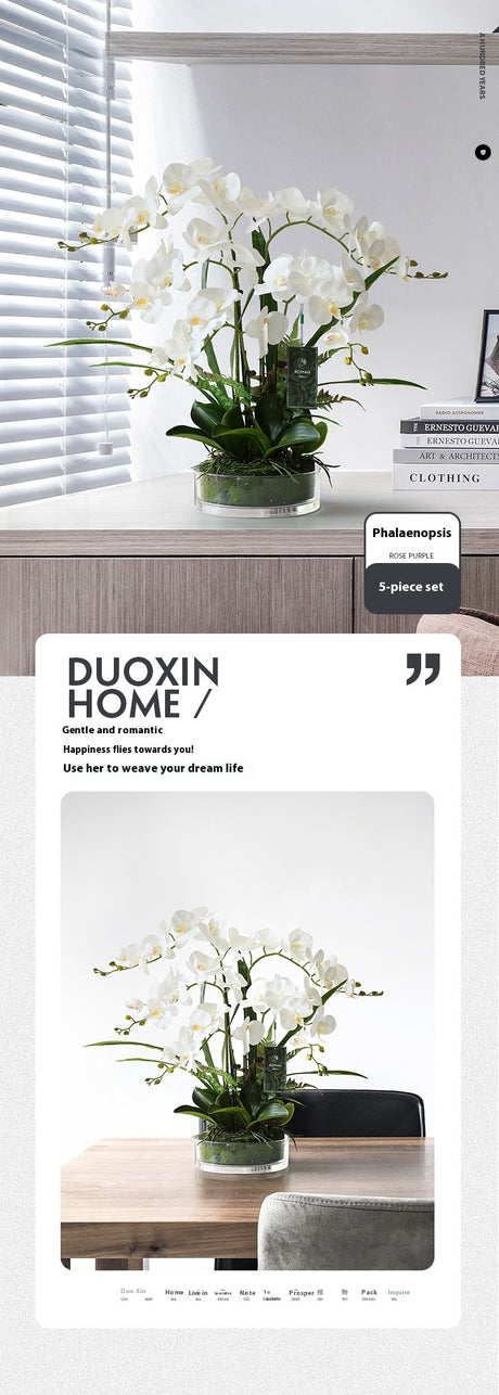 Phalaenopsis Potted Plant Finished Artificial Flower Tabletop Foyer Placement Shopway.