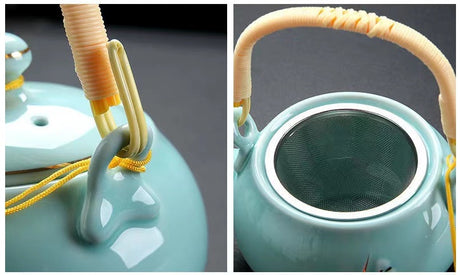 Simple Hand-painted Gold Large Teapot Ceramic Shopway.