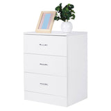 Modern Design 3-drawer Nightstand Glossy White Shopway.
