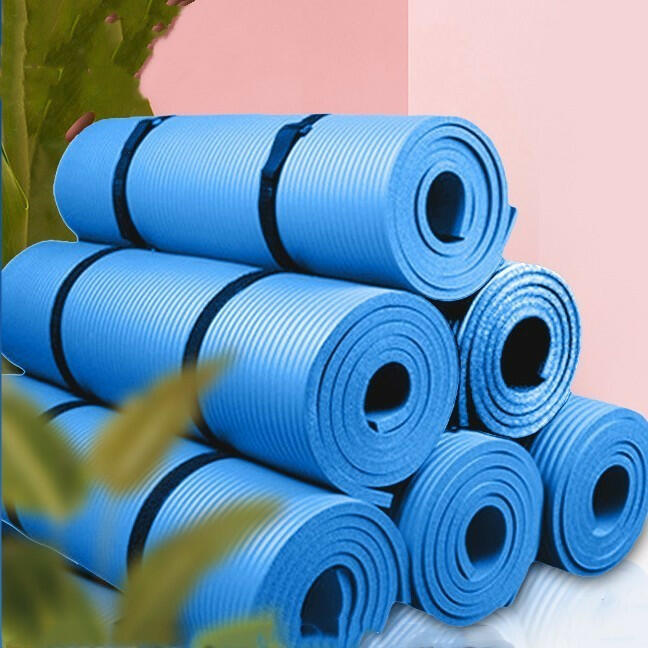 Nbr Yoga Mat Fitness Mat 10mm Thickened Widened For Beginners - Shopway