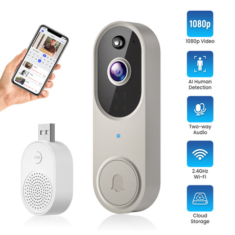 Smart Wireless Doorbell Camera with Audio Intercom Shopway.