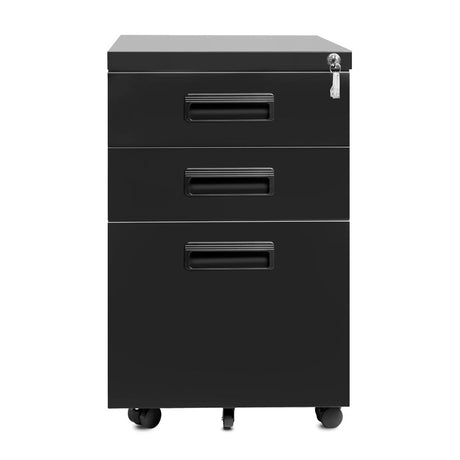 3-Drawer Mobile File Cabinet with Keys, 15.4 Shopway.
