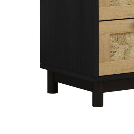 3 Drawer Storage Cabinet Rope Woven Drawer, Suitable For Bedroom, Living Room, Dining Room, Hallway Shopway.