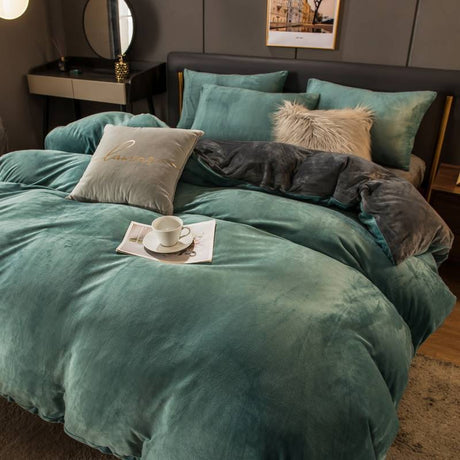 Double Bed Surface Plus Flange Flannel Product Three Thick Bed Sets Shopway.