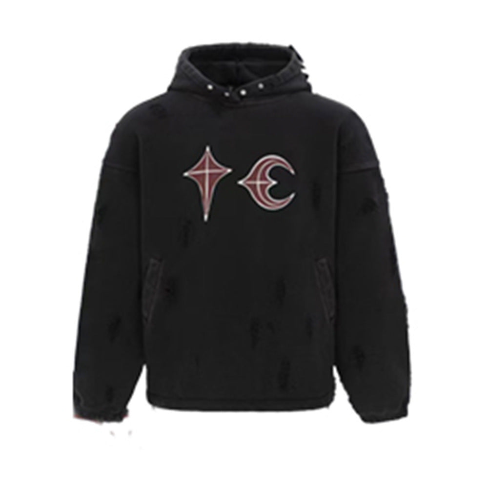 Heavy Washed And Worn Destroyed Casual Hooded Sweater Shopway.