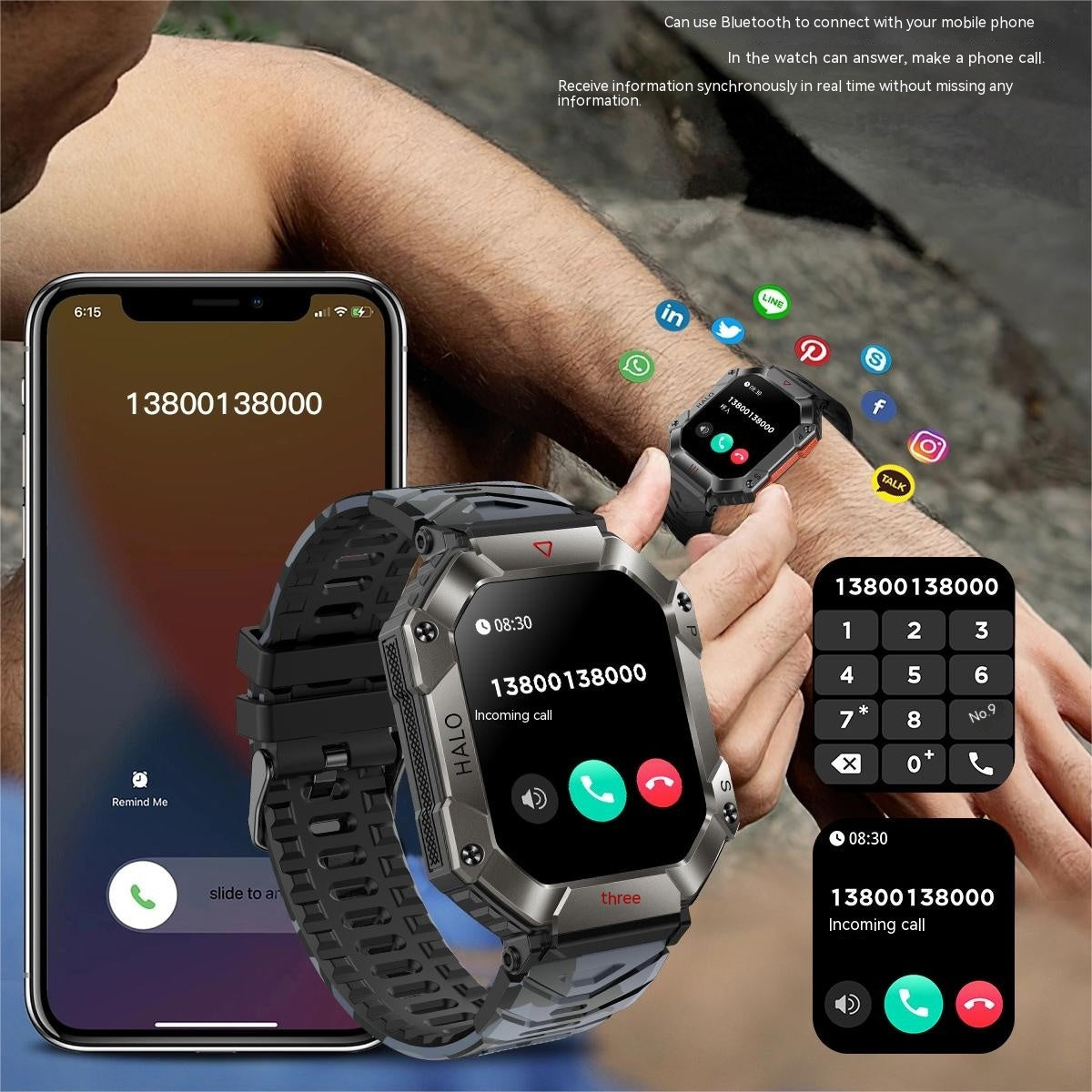 Outdoor Smart Watch Bluetooth Calling Shopway.