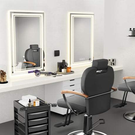 LED Bathroom Mirror With Lights Wall Vanity LED Mirror Stepless Dimmable, Double Front And Backlight, Anti-Fog, Memory Smart Mirror For Bathroom Shopway.