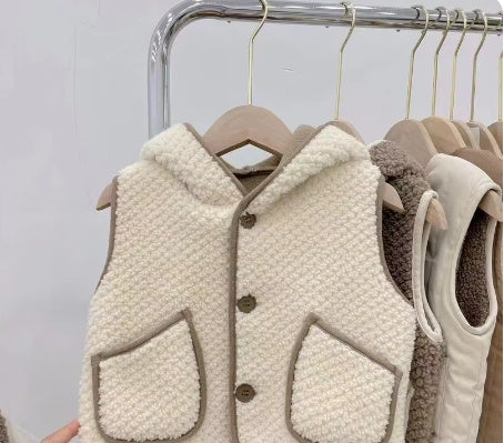 Lambswool Hooded Vest Fashionable Vest Waistcoat Outerwear Shopway.