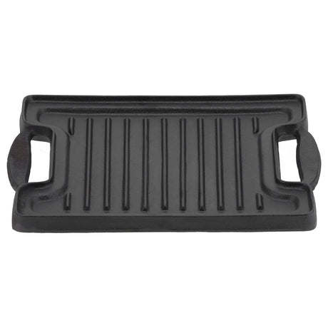 Cast Iron DoubleSided Grill Steak Griddle Plate with Rectangular Grill Press Barbecue Tool Shopway.