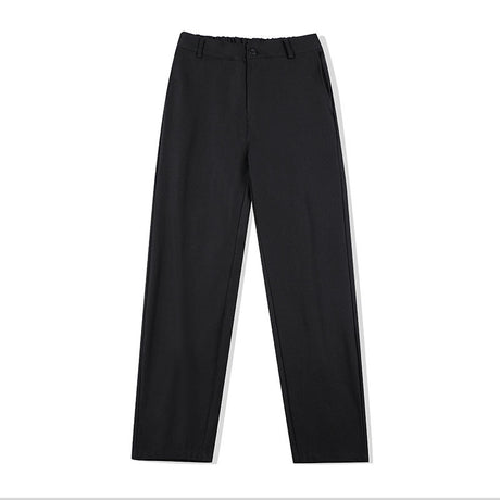 Zipper Front Split Loose Straight Trouser Pants Shopway.