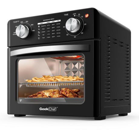 Geek Chef Air Fryer 10QT Countertop Oven Black Stainless Steel Shopway.