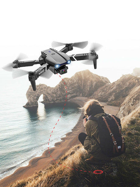 E99 Folding Drone Quadcopter Remote Control Handle Four Axis HD 4K Photography UAV Altitude Fixation - Shopway
