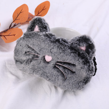 Plush Embroidery Cartoon Cat Sleeping Eye Mask Shopway.