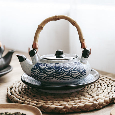Japanese Retro Ceramic Seafood Soup Pot Small Teapot Shopway.