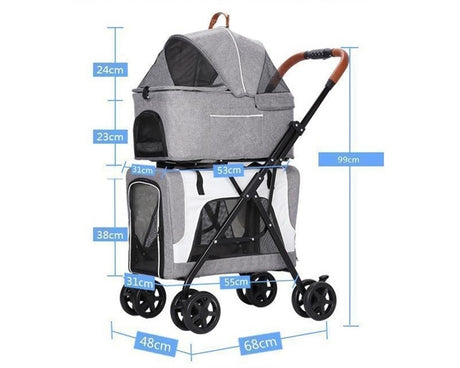 Lightweight Separated Double-layer Cabas Pet Cart Shopway.