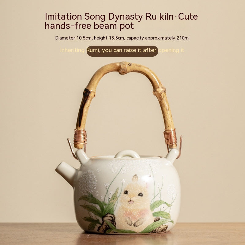 Ru Ware Cute Cat Loop-handled Teapot Shopway.