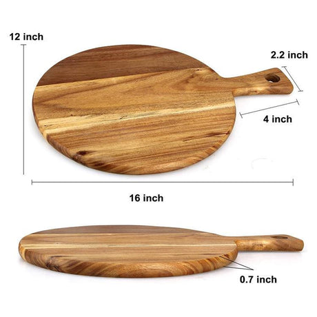 Handcrafted Round Acacia Wood Chopping  Pizza Board Shopway.