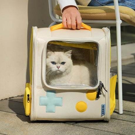 Game Console Retro Style Pet Cat Bag Portable Out Backpack Foldable Large Capacity Dogs And Cats Travel Nest Shopway.