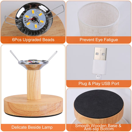 Warm White Bedside Lamp USB Plug Modern Bedroom Lamp Shopway.