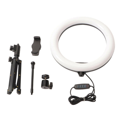 Selfie Ring Light 10 Inch Tripod Stand Desktop Circle Light Stand for Live Streaming Makeup Photography - Shopway