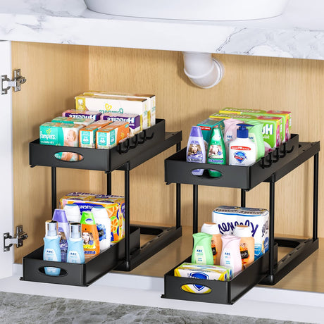 Dual Sliding Under Sink Cabinet Organizer Shopway.